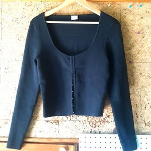 Abercrombie & Fitch top, black, medium, hook and eye closure, gold hardware